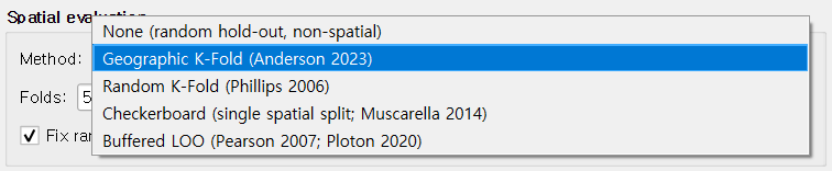 CV-method drop-down expanded
