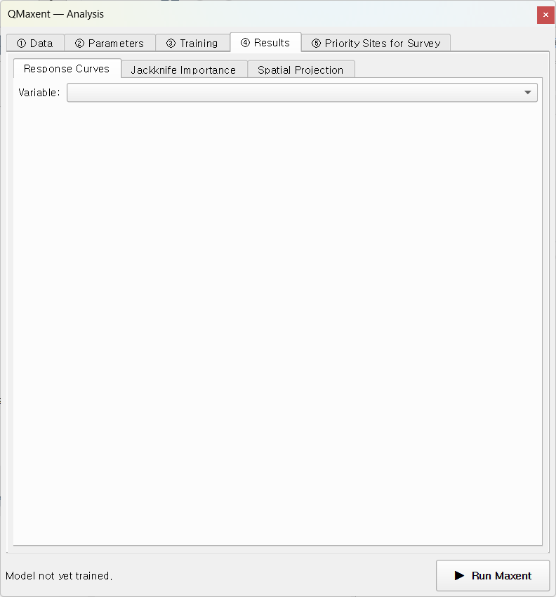 Response Curves sub-tab grid view of all variables